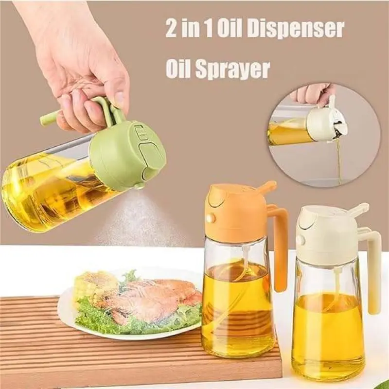 2 in 1 Oil Sprayer and Oil Dispenser Bottle 500ml