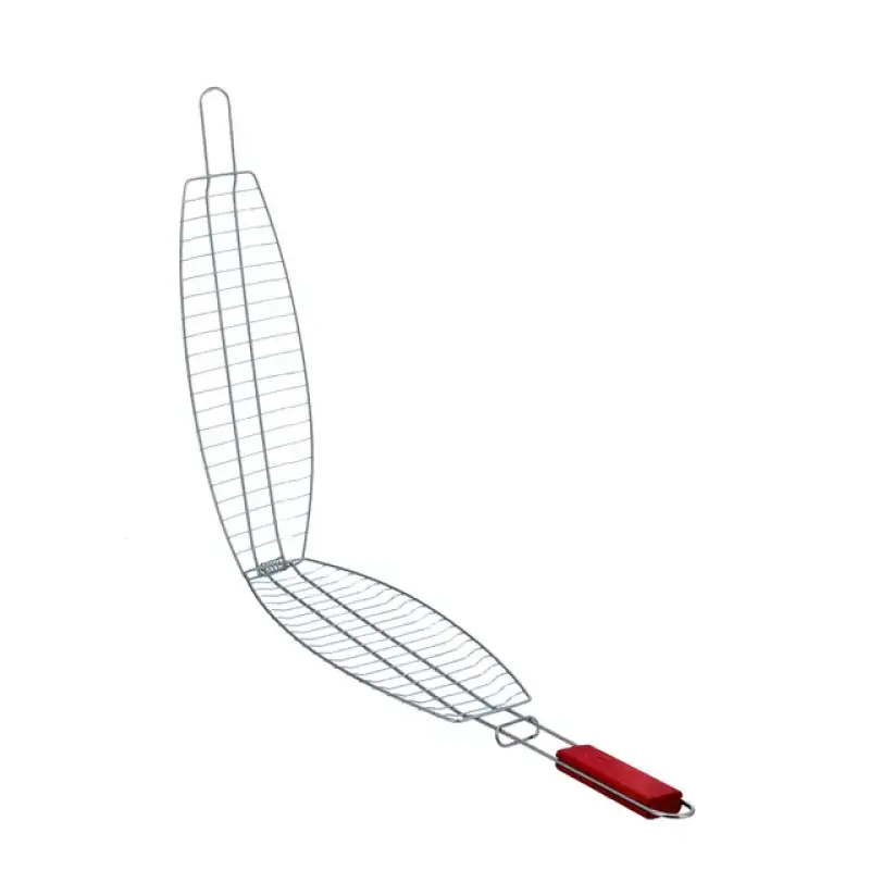 BBQ Fish Grill Net Basket Silver Clip Net BBQ Helper